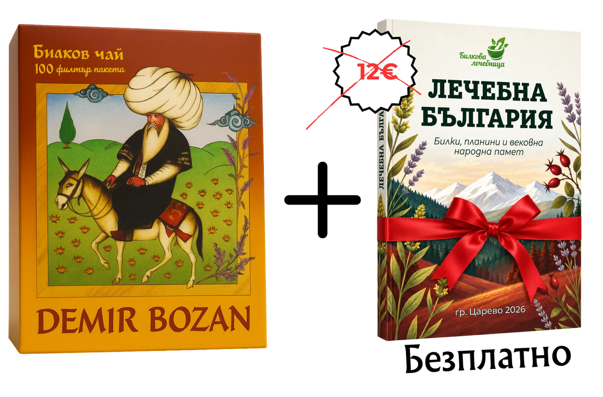 Билков чай Демир Бозан с подарък книга Лечебна България