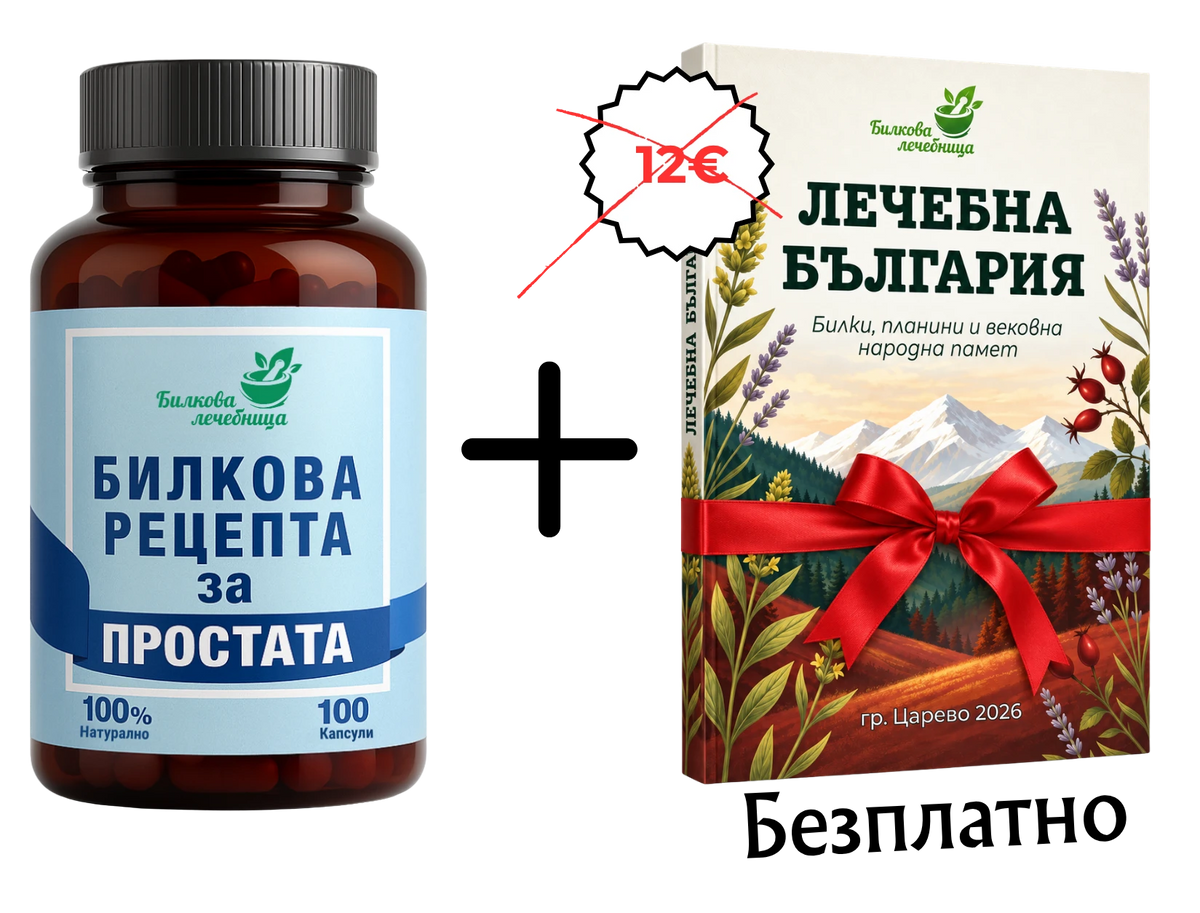 Билкова рецепта за простата с подарък книга Лечебна България